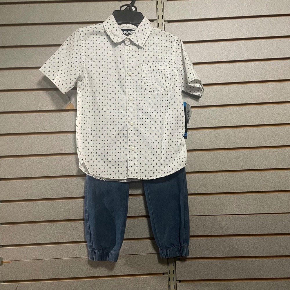 NWTS Tony Hawk Kids Boys Outfit Short Sleeve Shirt Jogger Pants Set Size‎ 7